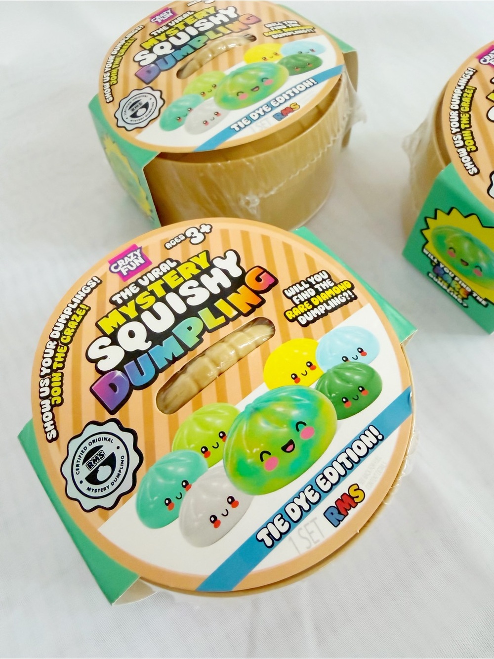 RMS Mystery Squishy Dumpling Tie Dye Edition Bundle of 3 Sealed Rare Viral Toy - Picture 2 of 4